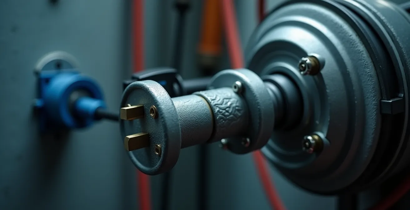 Sistema de monitorización del consumo eléctrico del circulador de una caldera, mostrando un enchufe inteligente conectado.
