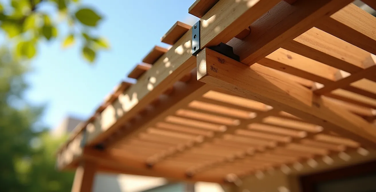 Detalle arquitectónico mostrando aleros calculados que bloquean el sol de verano pero permiten el paso del sol de invierno